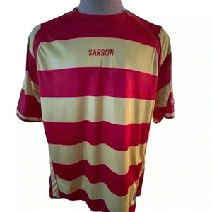 Sarson Shirt Red And Yellow Stripe